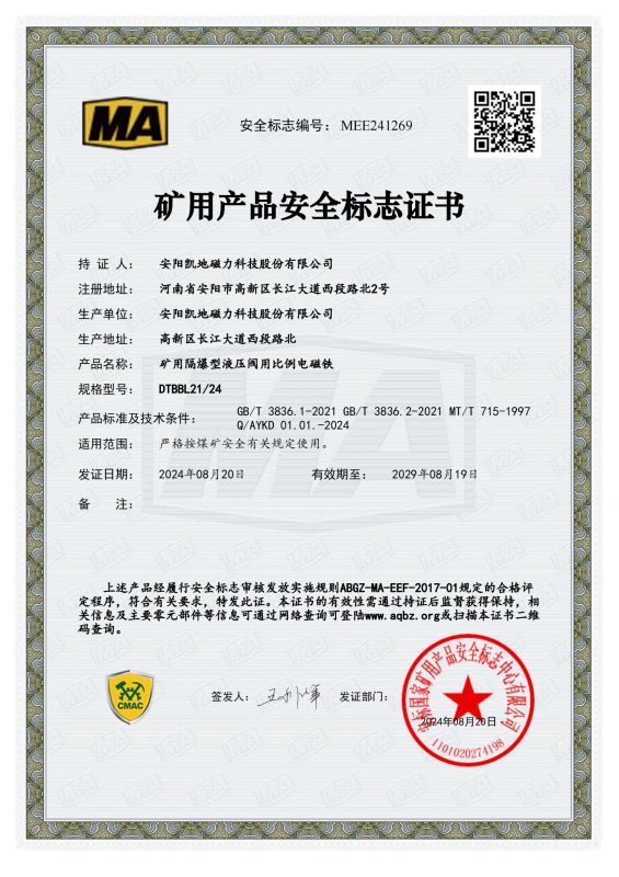 DTBBL21安标证2024.8-2029.8